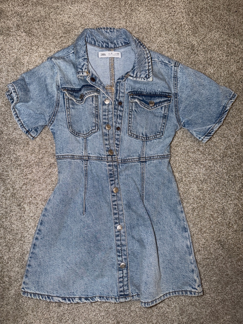 Zara Light Blue Denim Women's Overall Dress